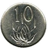 () Монета ЮАР (Южная Африка) 1965 год 10  ""   Никель  UNC